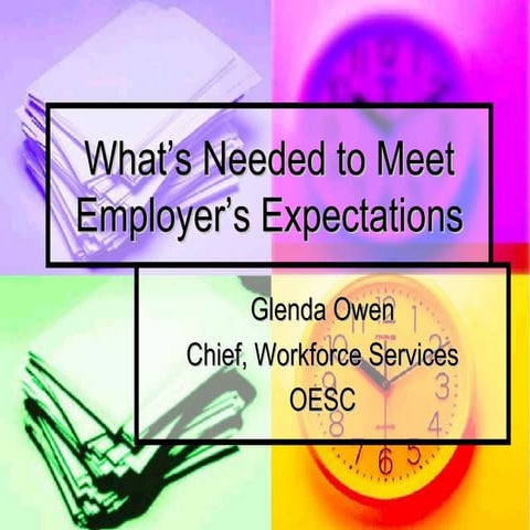 What’S Needed To Meet Employer’S Expectations Key Train2009 Conf