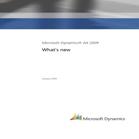 What's new microsoft dynamics ax 2009