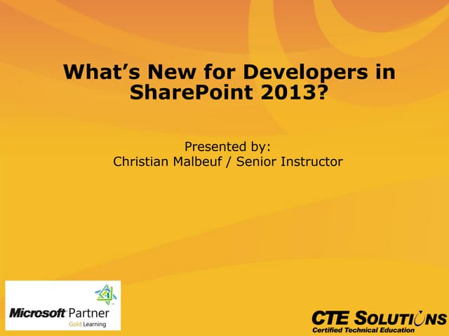 What's New for Developers in SharePoint 2013