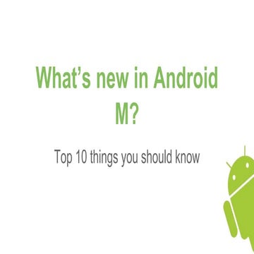 What's new in android M(6.0)