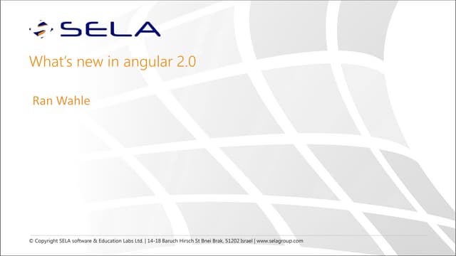 What’s new in angular 2 - From FrontEnd IL Meetup