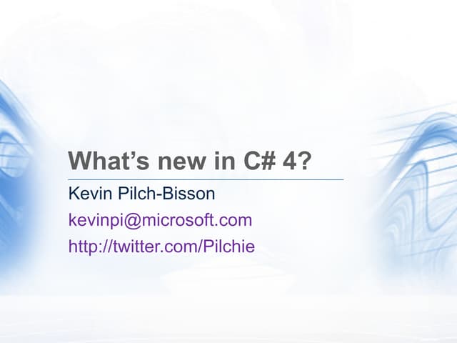 devLink - What's New in C# 4?