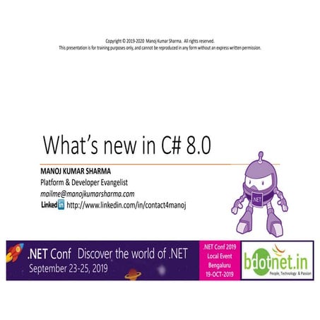 Whats Newi in C# 8.0