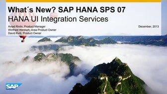 What's new in HANA SPS7 - SAP HANA UI Integration Services