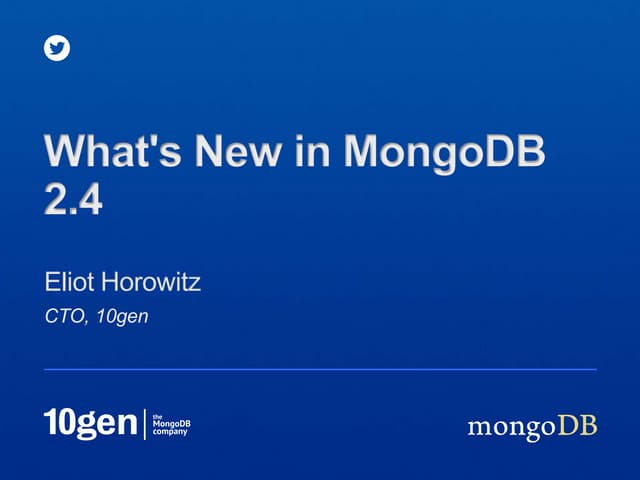 Whats new in MongoDB 24
