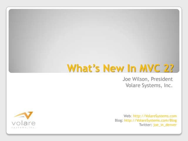 Whats New In Mvc 2