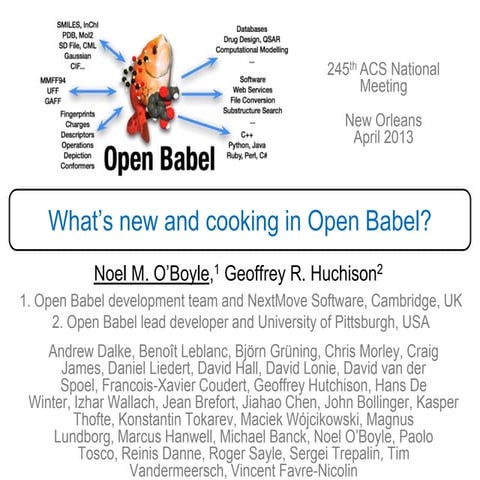 What's New and Cooking in Open Babel 2.3.2