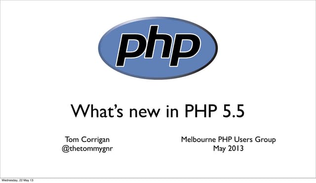 What's new in PHP 5.5