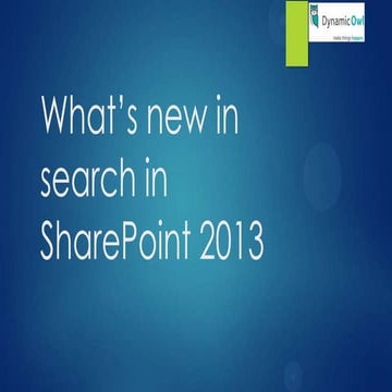 Whats new in search in SharePoint 2013