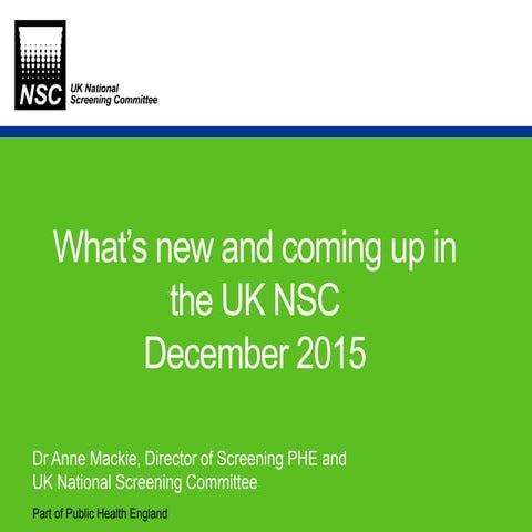 What's new in the uk nsc