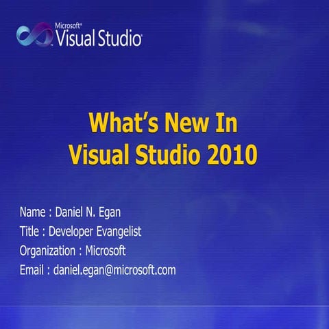 Whats New In Visual Studio 2010 | PPTX