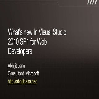 What's new in vs 2010 sp1 for web d...