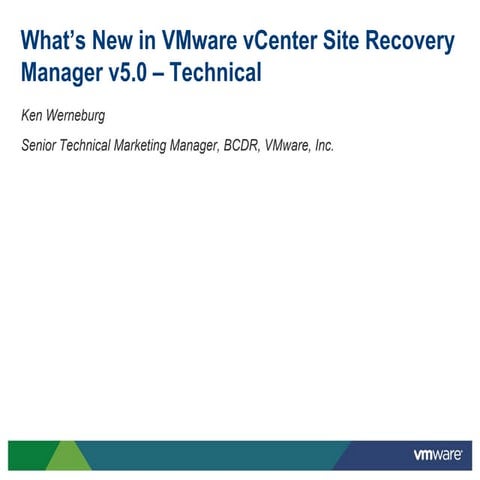 What’s New in VMware vCenter Site Recovery Manager v5.0