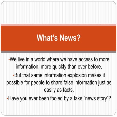 English 2201: What's News? Satire, Hoaxes & Fake News