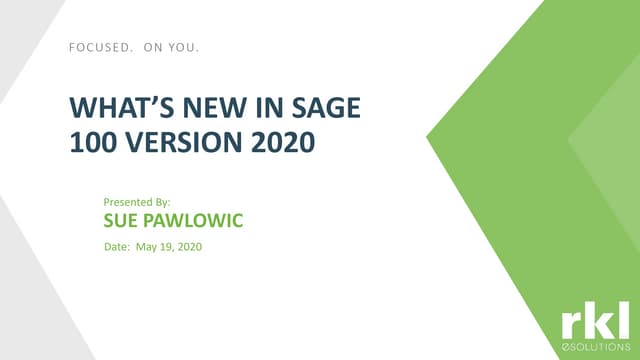 Whats New In Sage 100 v2020