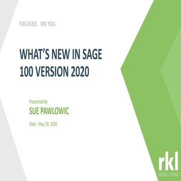 Whats New In Sage 100 v2020