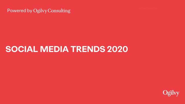 What's Next: Social Media Trends 2020 