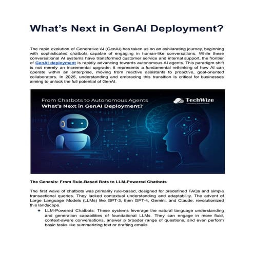 What’s Next in GenAI Deployment step-by-step