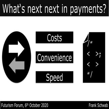 What's next next in payments?  Futurism Forum, Frank Schwab
