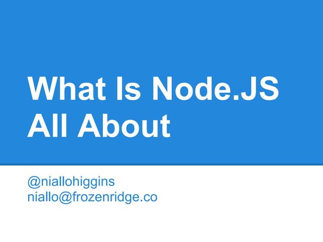 What's node.js all about