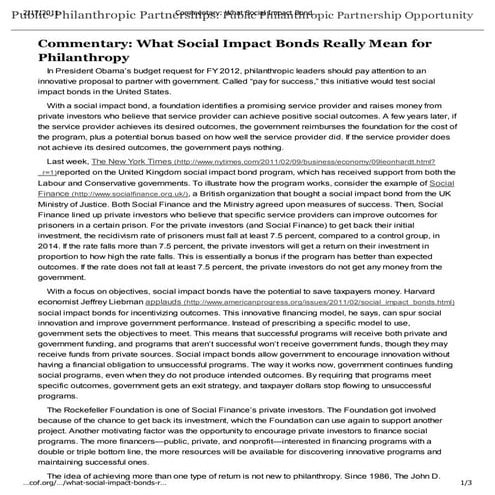 What Social Impact Bonds Really Mean for Philanthropy