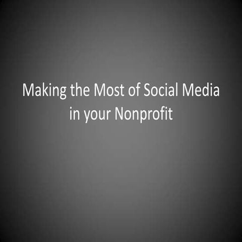 What social media is for nonprofits