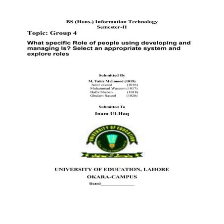 What specific role of people using developing and managing is seleact an appr...