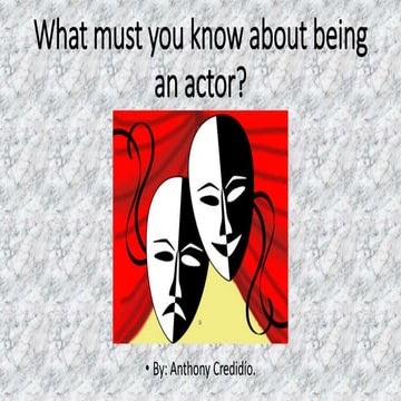 What’s the main definition of acting