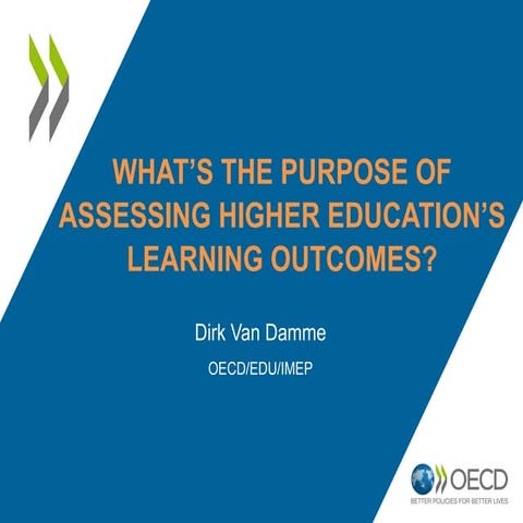 What’s the purpose of assessing higher education’s learning outcomes
