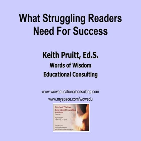 What Struggling Readers Need For Success