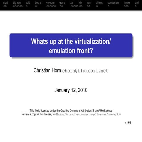 Whats up at the virtualization/emulation front?