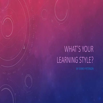 What’s your learning style
