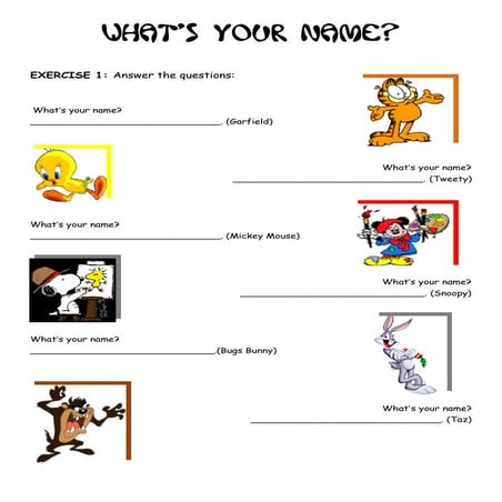 Whats Your Name Worksheet