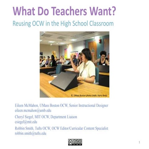 What Teachers Want? Reusing OCW in the High School Classroom