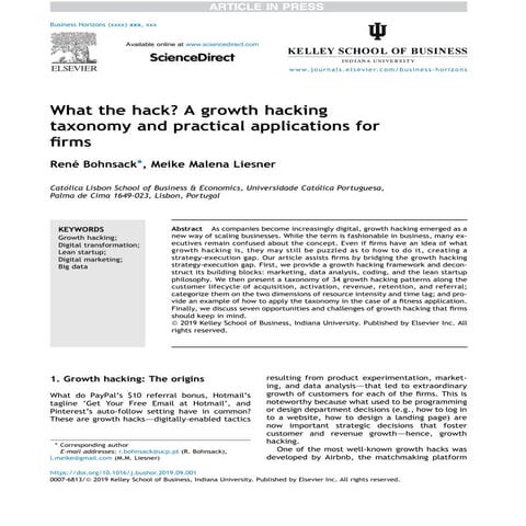 What the Hack - A growth hacking taxonomy and practical applications for firm...