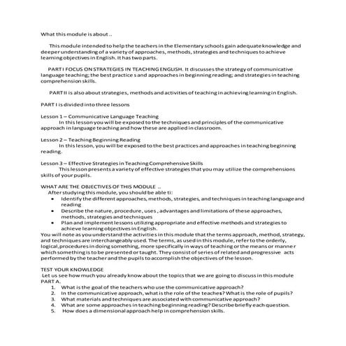 What this module is about | PDF