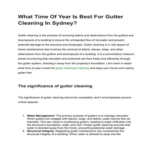 What time of the year is best for gutter cleaning in Sydney .pdf