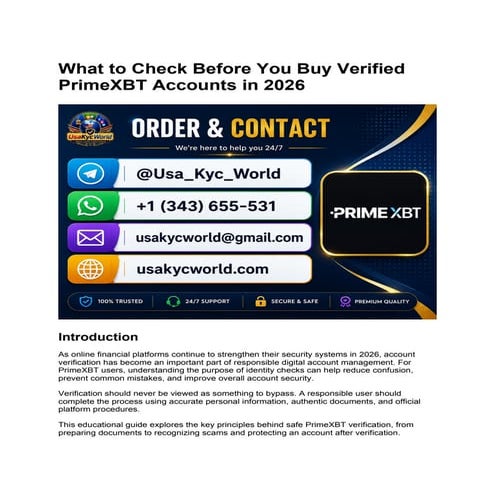 What to Check Before You Buy Verified PrimeXBT Accounts in 2026 | DOCX