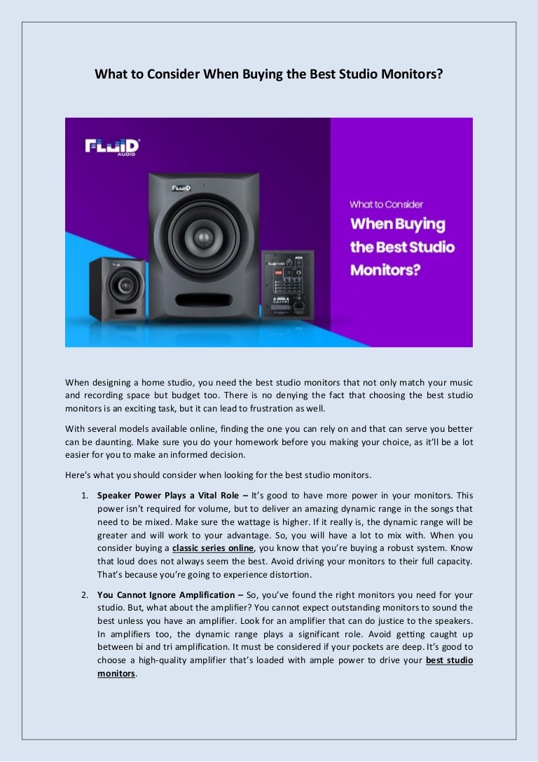 buying studio monitors