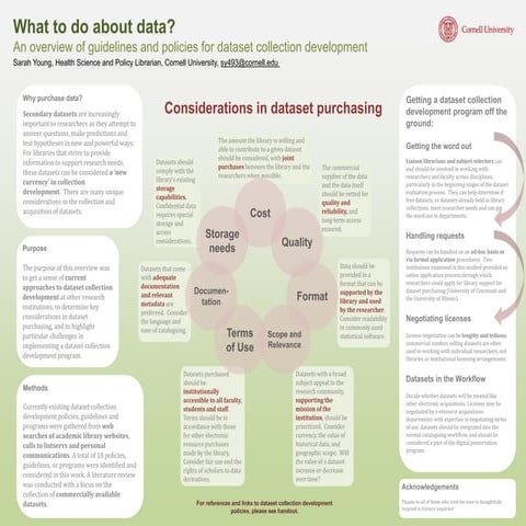 What to do about data?  An overview of guidelines and policies for dataset co...