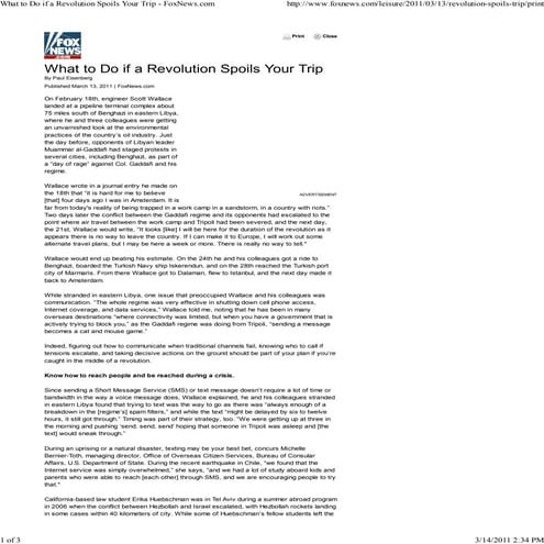 What To Do If A Revolution Spoils Your Trip   Fox News