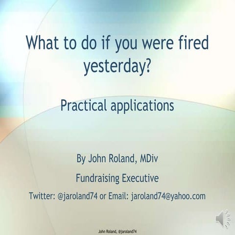 What to do if you were fired yesterday