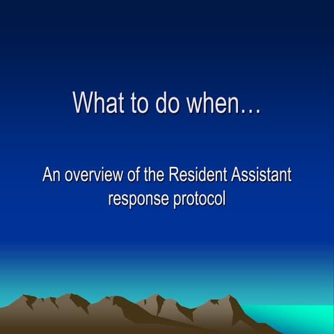 What to do when...RA response protocol | PPTX