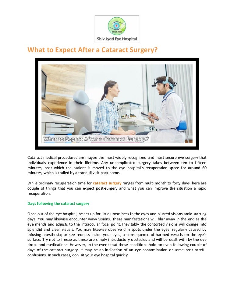 What to expect after a cataract surgery