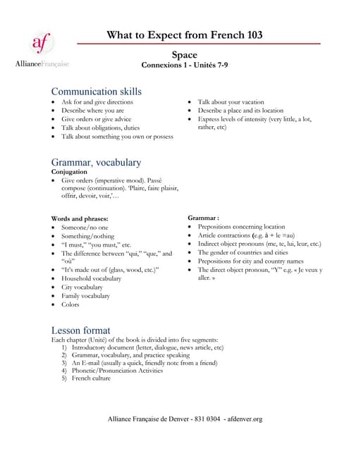 What to expect from french 101 | PDF