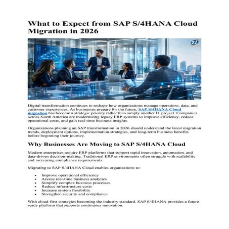 Comprehensive Guide to SAP S/4HANA Cloud Migration in 2026 | PDF