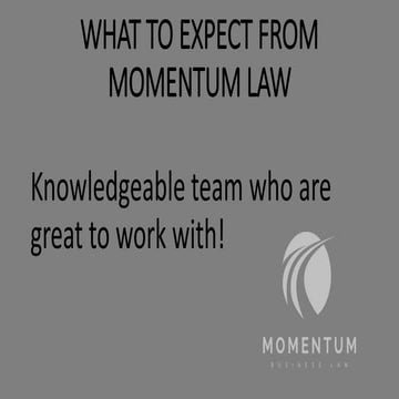 What to expect with Momentum Business Law