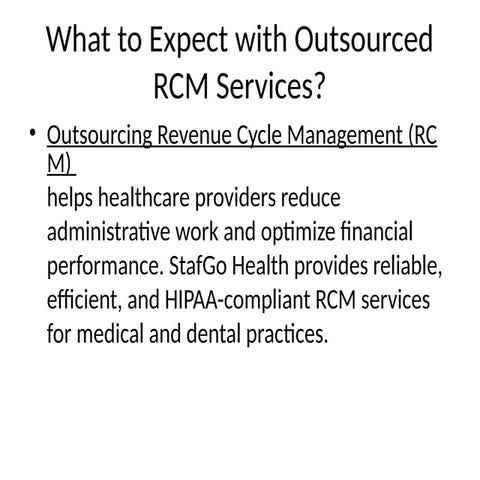 What to Expect with Outsourced RCM Services? | PPTX