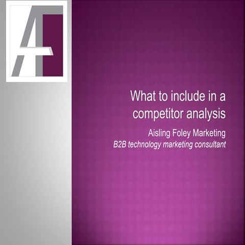 What to include in a competitor analysis