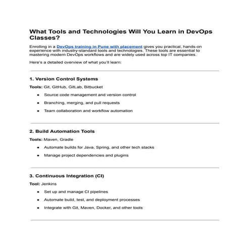 What tools and technologies will I learn in the DevOps Classes (1).pdf
